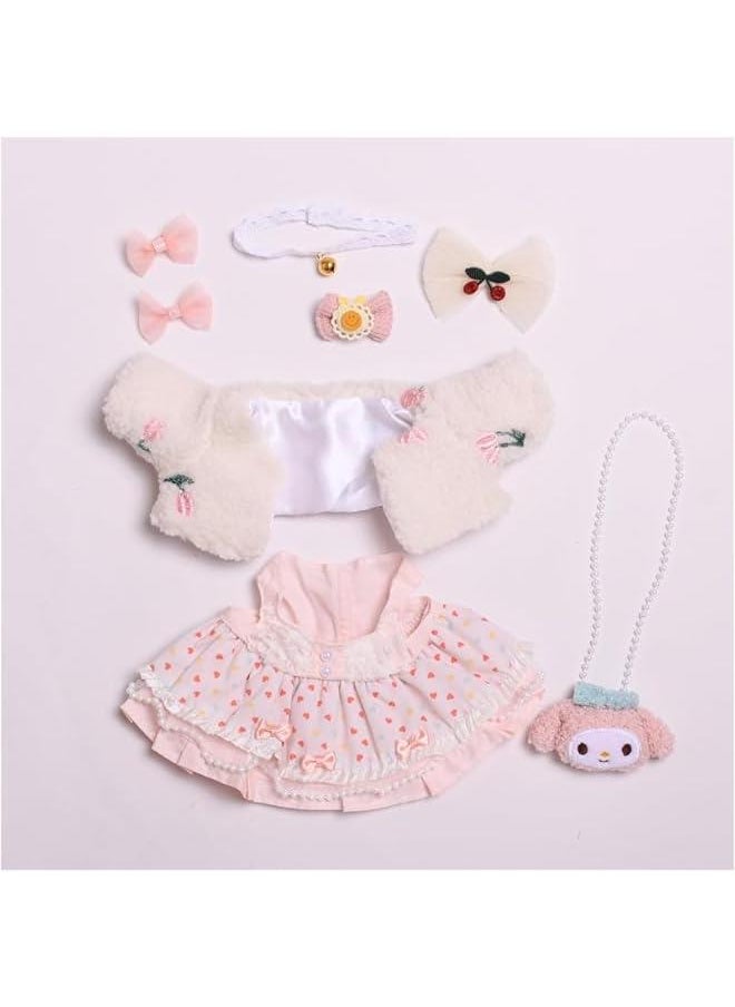 Arabest 38cm Doll Clothes Suitable for 38cm /15in labubu Dolls Accessories 4hairbin+1dress+1bag+1coat+1scarf No Doll  - Image 3