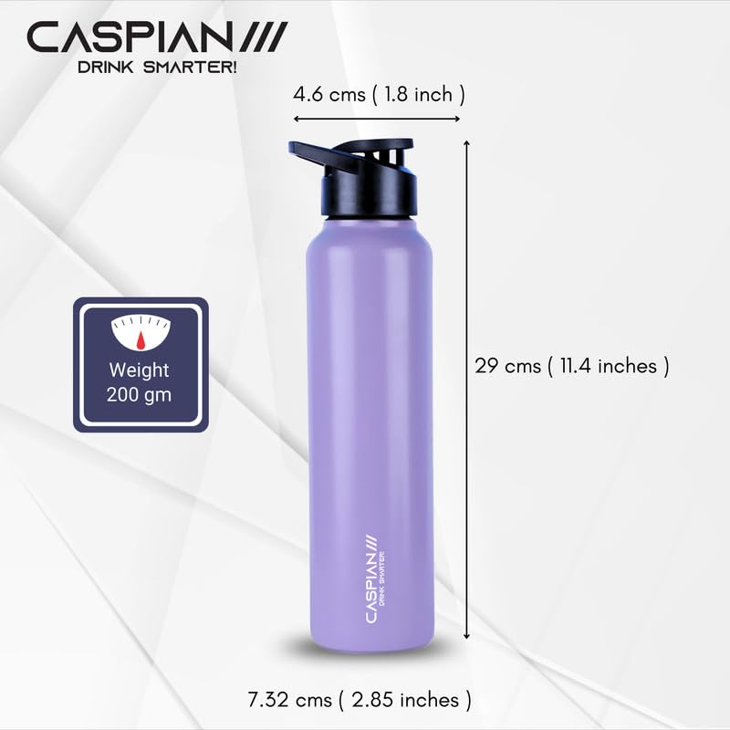 CASPIAN /// HIke ISI Certified Stainless Steel Water Bottle 1 ltr. (Purple & Light Pink, 1 Litre, Set of 2) | Leak Proof Sipper for Fridge Home Office Travel School Kids Boys Girls Adults Sports Gym - Image 2