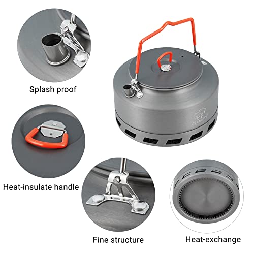 Bulin Camping Kettle 1.6L Heat Exchange Camp Tea Coffee Pot Lightweight Outdoor Hiking Gear Portable Teapot - Image 3