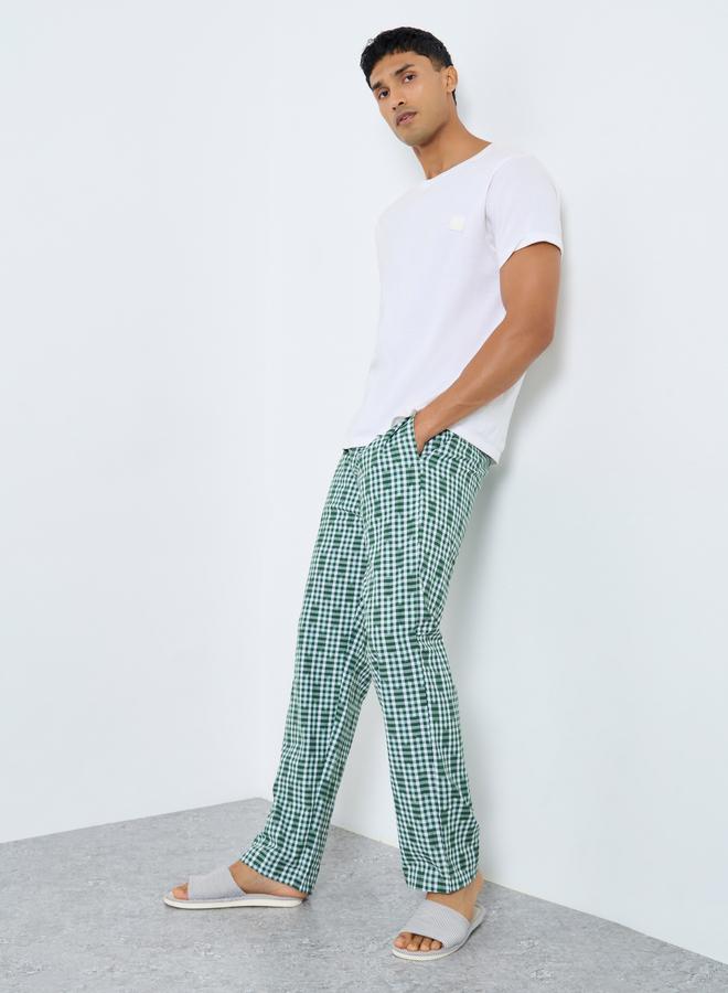Styli Men Checkered Cotton Pyjama - Image 2
