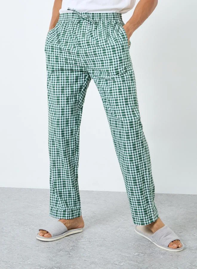 Styli Men Checkered Cotton Pyjama