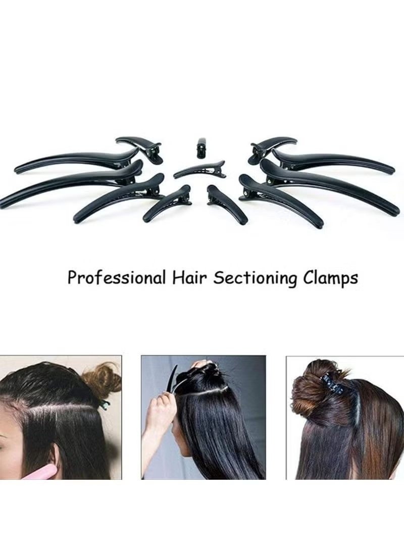 12Pcs Duck Bill Hair Clip, 3.6 Inch Matte Alligator Hair Clips, Hair Barrettes, Hair Styling Hairdressing Accessories, 1pcs Antistatic Tai Comb(Black) - Image 5