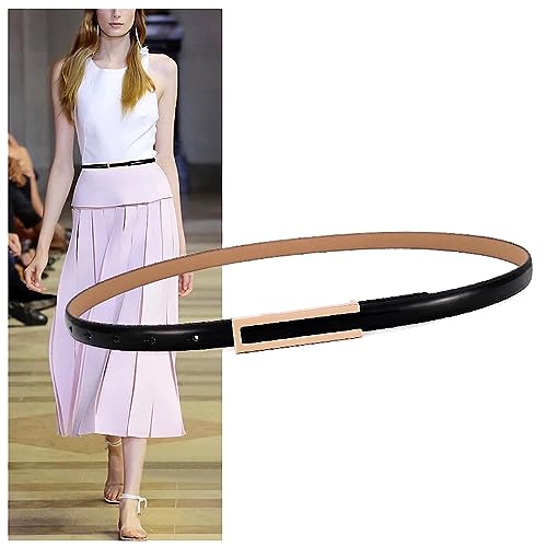 CaserBay Women's Belt Fashion Elegant Dress Skinny Patent Leather Belts Waistband Thin Waist Belt Alloy Gold Buckle, Black, For Waist 28"- 34", Women Size S-M, 4-6 - Image 5