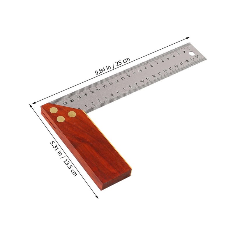 L Shaped Woodworking Angle Ruler 250mm Square Protractor Easy Hold Carpenter Tool - Image 3