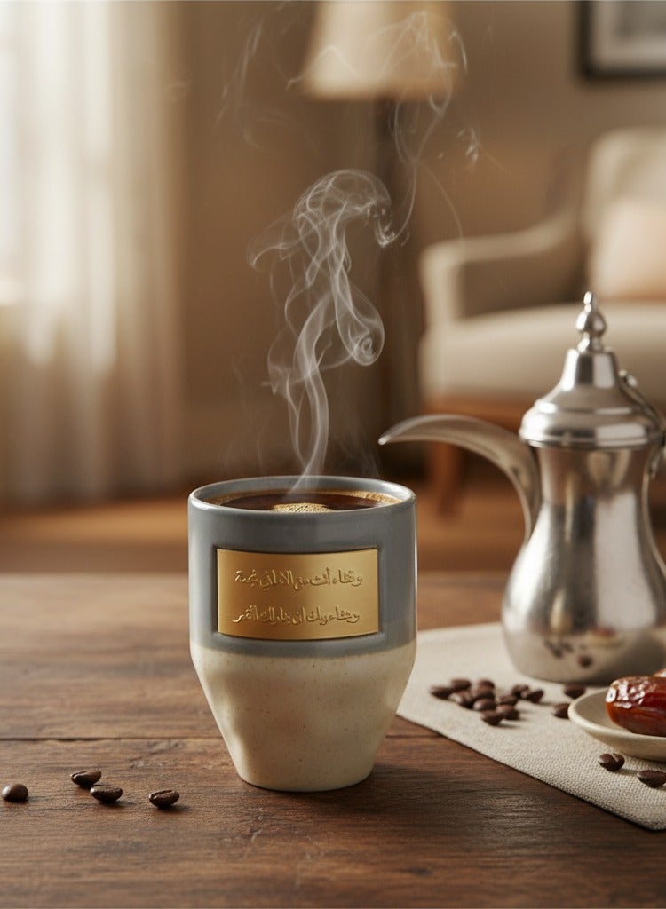 1pc السيراميك القدح القهوة مع تخصيص لوحة النحاس النقش، غسل اليد فقط، قابلة لإعادة الاستخدام متعددة الأغراض المشروبات، جيدة للقهوة والشاي والاستخدام المنزلي والهدايا - Image 1