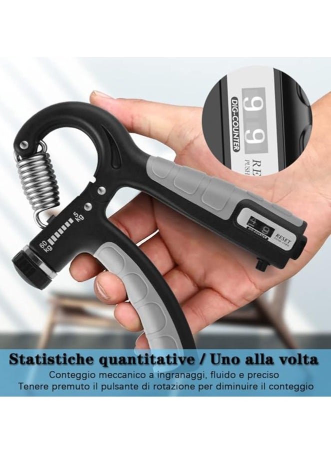 General - Hand grip bar hand grip, 5-60KG adjustable hand training tool, handshake with calculation function, forearm grip for strength training, finger enhancer and wrist rehabilitation - Image 1