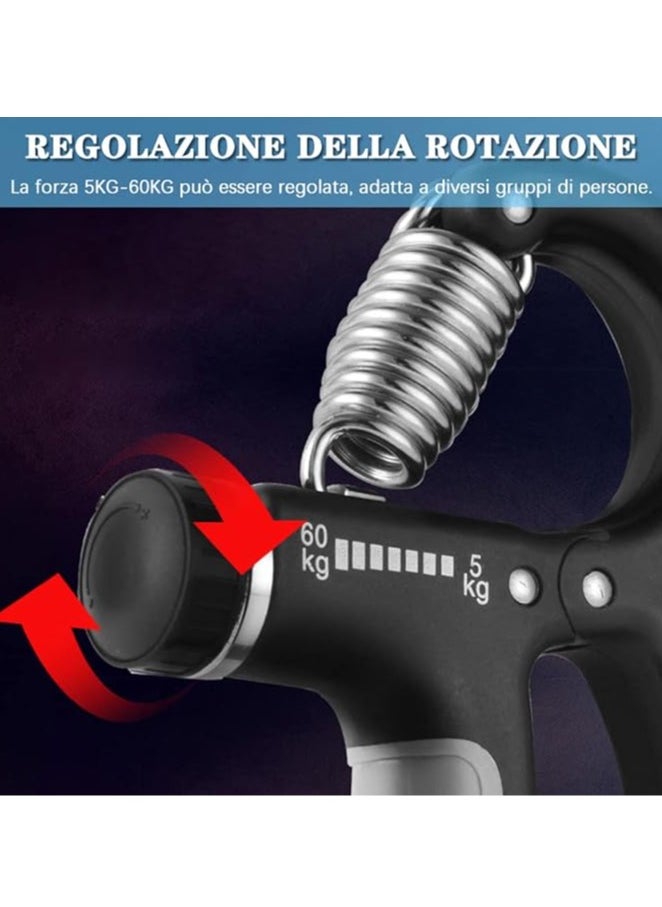 General - Hand grip bar hand grip, 5-60KG adjustable hand training tool, handshake with calculation function, forearm grip for strength training, finger enhancer and wrist rehabilitation - Image 1