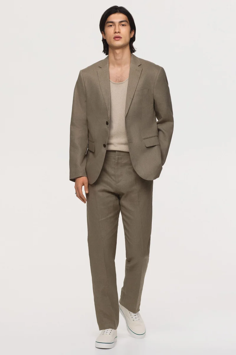 H&M  Slim Fit Linen suit trousers for Men | Best Price UAE