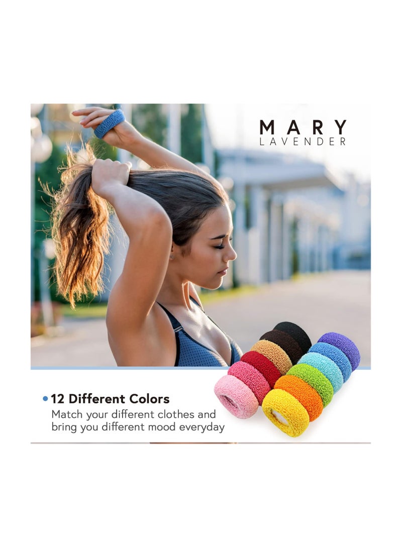 STAR BEJA United fashion Large Stretch Hair Ties for Thick 5 cm Width Hair Hair Bands Ponytail Holders Headband Hair Scrunchies 12-Pack - Image 2