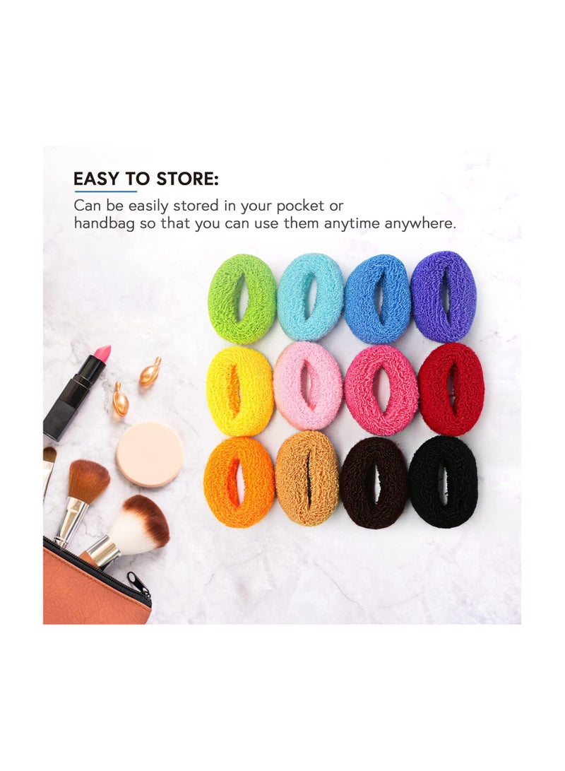 STAR BEJA United fashion Large Stretch Hair Ties for Thick 5 cm Width Hair Hair Bands Ponytail Holders Headband Hair Scrunchies 12-Pack - Image 4
