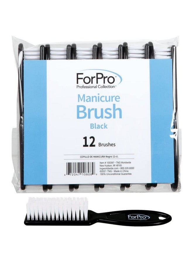 ForPro Professional Collection Forpro Premium Nail Brush Professional Nail Scrub Brush For Cleaning Toes And Fingernails 5.5” L Black 12Count - Image 1