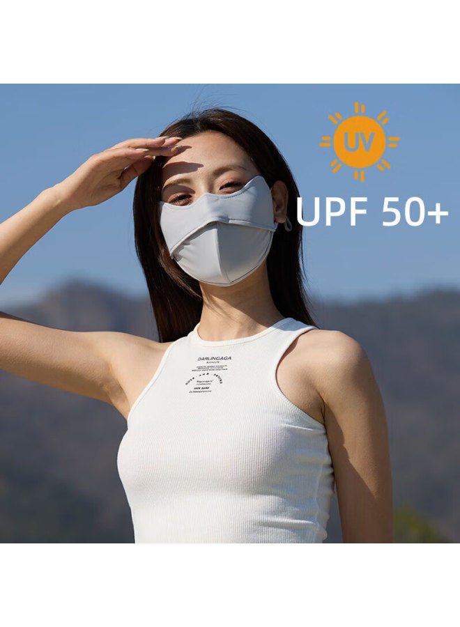 Solarstorm Summer Ice Silk Sun Protection Face Mask For Men And Women, Uv Protection Outdoor Cycling Sunshade Breathable Eye Protection Mask, Light Gray