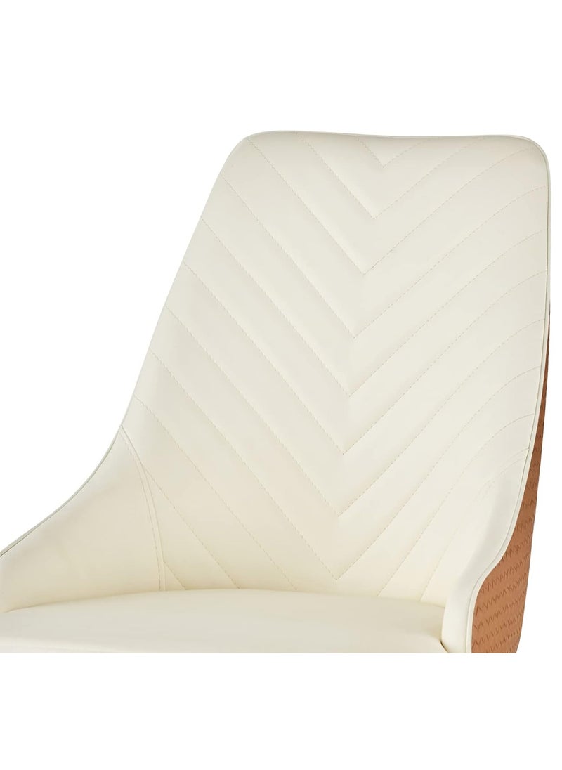 Neo Front PU Leather Upholstered Dining Chair, Modern Weaved High Back Armless Side Chair Heavy Duty Accent Leisure Chair w/Metal Frame for Dining Room Kitchen Living Room Small Space, DB-CY2201  - Image 4