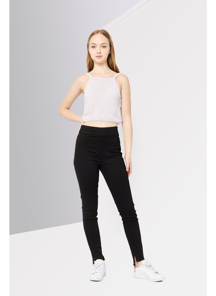 Juicy Couture Women Plain Pull On Denim Jeans, Black  - Image 2