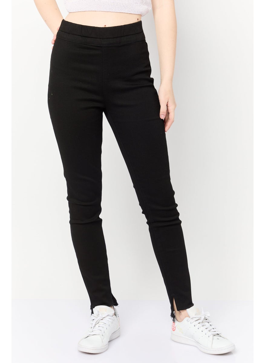 Juicy Couture Women Plain Pull On Denim Jeans, Black  - Image 1