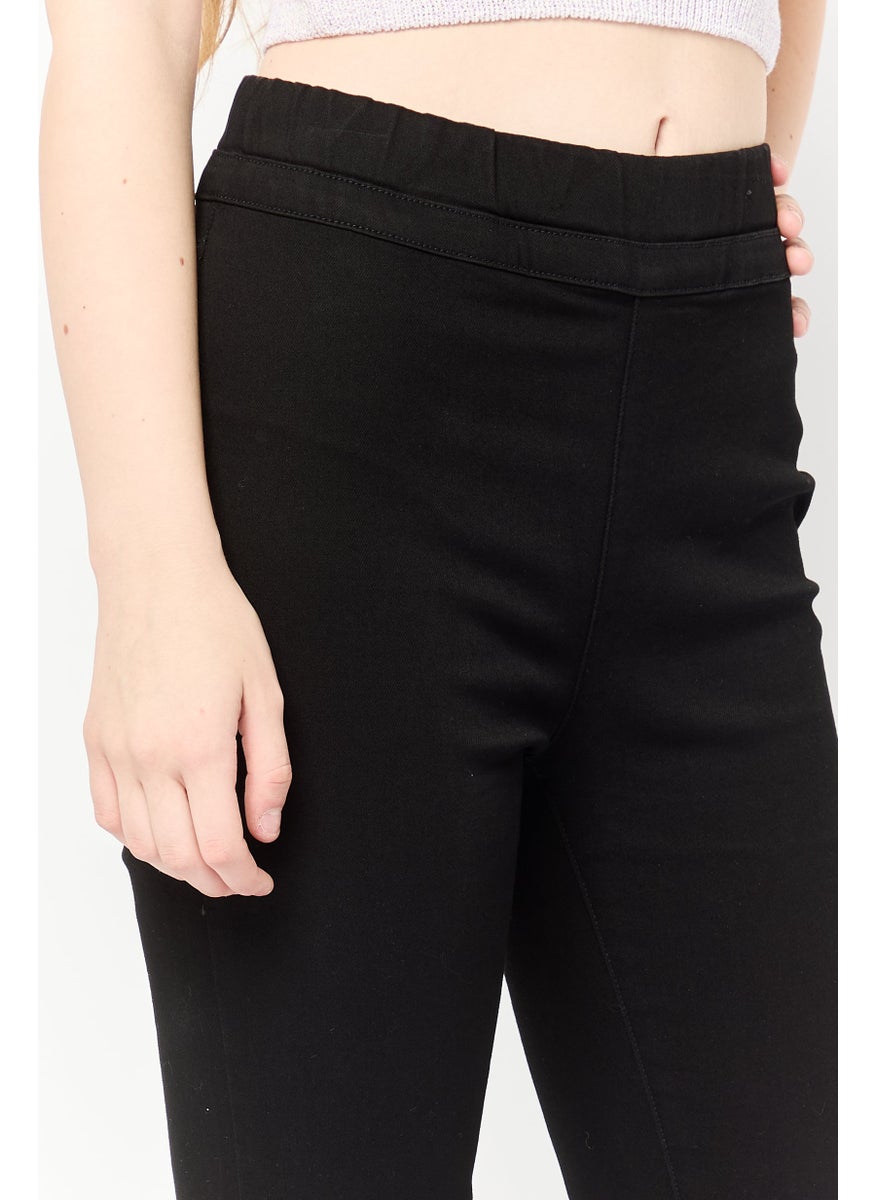 Juicy Couture Women Plain Pull On Denim Jeans, Black  - Image 3