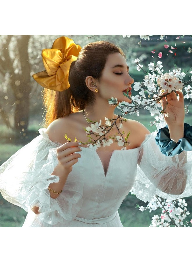 ميناسوكي ربطات شعر كبيرة - 16 لونًا من ربطات الشعر الكبيرة للنساء والفتيات، إكسسوارات شعر حريرية عملاقة، ربطات شعر مرنة للشعر الكثيف، حاملات ذيل الحصان - Image 5