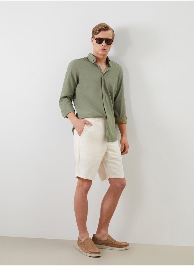 LC WAIKIKI Standard Fit Linen Blend Men's Shorts  - Image 1