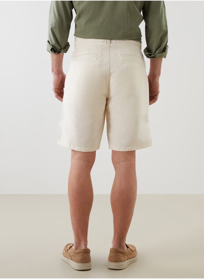 LC WAIKIKI Standard Fit Linen Blend Men's Shorts  - Image 4