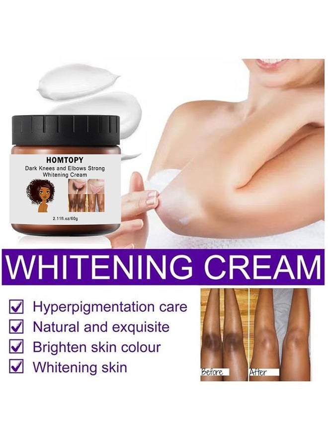 HOMTOPY Dark Knees And Elbows Strong Whitening Cream, 60G Get Rid Of Knuckles Easily In Just 7 Days Skin Whitening Improve Skin Tone Nourishing And Moisturizing Cream  - Image 4