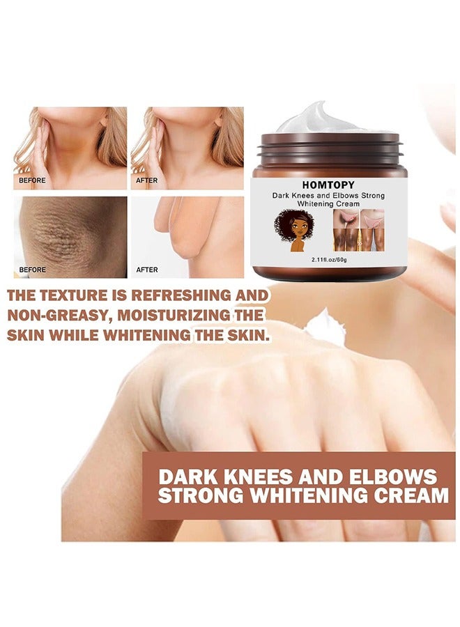 HOMTOPY Dark Knees And Elbows Strong Whitening Cream, 60G Get Rid Of Knuckles Easily In Just 7 Days Skin Whitening Improve Skin Tone Nourishing And Moisturizing Cream  - Image 5