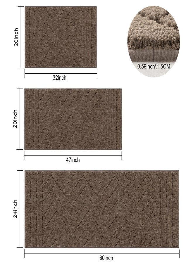 hicorfe Indoor Doormat,Front Back Door Mat Rubber Backing Non Slip Door Mats 24"x59" Absorbent Resist Dirt Entrance Doormat Inside Floor Mats for Entryway Washable Low-Profile(Camel) - Image 2