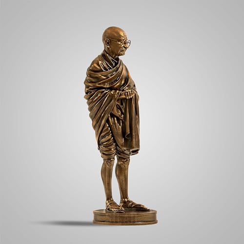 SILAII Mahatma Gandhi Full Figure Sculpture Antique Bronze - Image 4