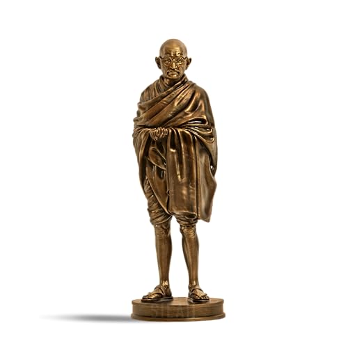 SILAII Mahatma Gandhi Full Figure Sculpture Antique Bronze - Image 1