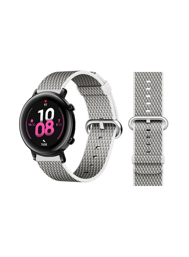 NIBEMINENT Woven Replacement Band For Huawei Watch GT/GT 2 42mm White Check
