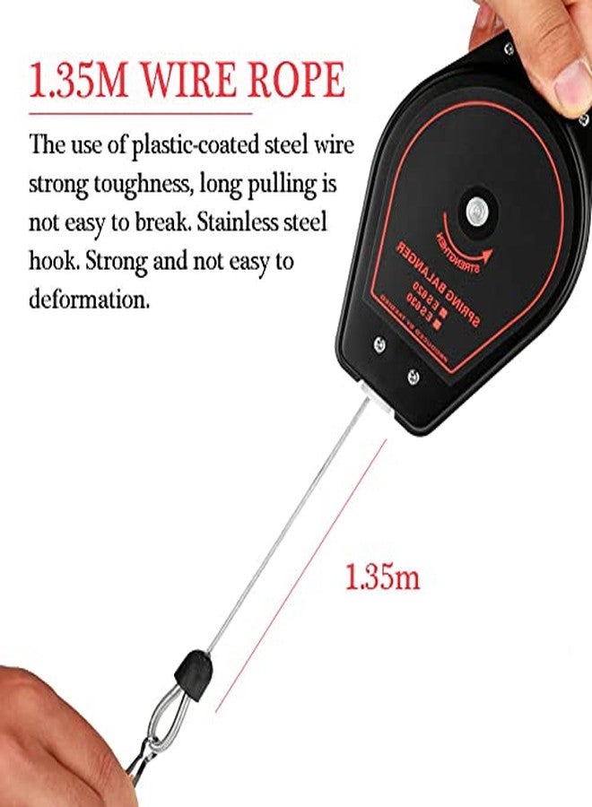 Jectse Spring Balancer, 0.6-2.0 kg Retractable Scale Wire Rope Balancer Tool Holder Hanger, Metal and Rubber Wall Pulley, Prevent Damage to Tools and Improve Working Efficiency, ES620 - Image 5