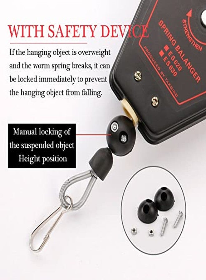 Jectse Spring Balancer, 0.6-2.0 kg Retractable Scale Wire Rope Balancer Tool Holder Hanger, Metal and Rubber Wall Pulley, Prevent Damage to Tools and Improve Working Efficiency, ES620 - Image 4