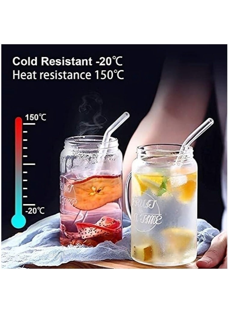 طقم من 7 قطع مكون من 6 قطع شاليمو زجاجي (3 مستقيمة و3 قابلة للانحناء) + 1 فرشاة تنظيف. شاليمو مقاوم للحرارة، شاليمو شفاف، شاليمو قابل لإعادة الاستخدام، قشة زجاجية شفافة، أنبوب شرب زجاجية. - Image 4