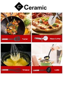 CERAMIC 40 Pcs Cooking Utensils Set Non stick Stainless Steel Handle Kitchen Sets for home And Gifts  - Image 2