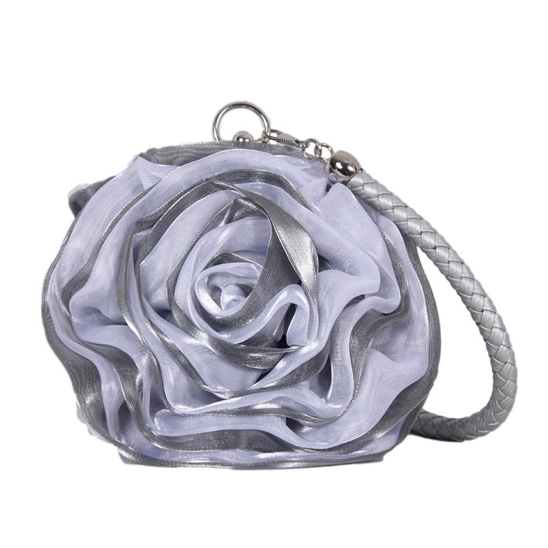 Red Rose Flower Bag Silk Bridal Wedding Bag Banquet Bag New Mini Girl Handbag - Image 2