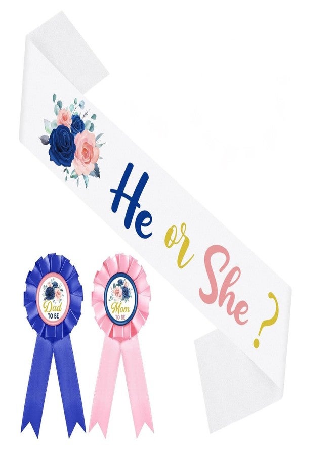 PATICARRY He or She Theme Mom to Be Sash and Daddy to Be Tinplate Badge Pin for Baby Shower,Boy or Girl Gender Reveal Sash Pink Blue Pink, Welcome Baby, New Mom Gifts for Baby Celebration - Image 5