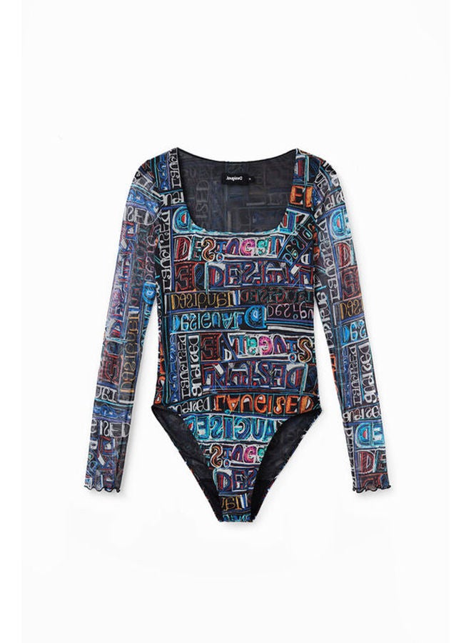 DESIGUAL Tulle arty logo bodysuit - Image 5