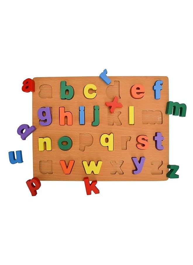 We Happy 27 Pieces Wooden Alphabet abc Board Toy for Toddlers, Learning Puzzle, Early Education Activity – Small Letters  - Image 2