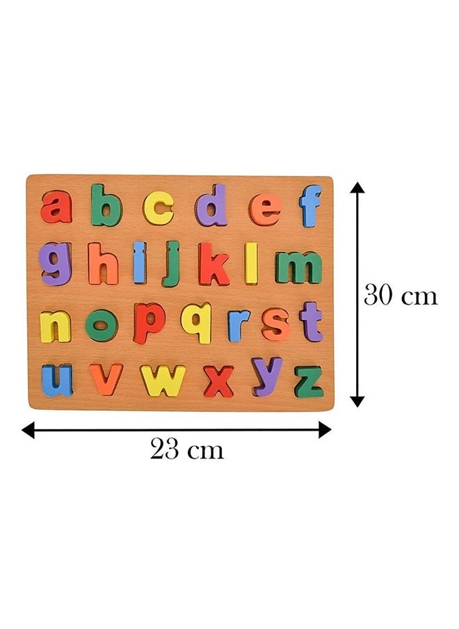 We Happy 27 Pieces Wooden Alphabet abc Board Toy for Toddlers, Learning Puzzle, Early Education Activity – Small Letters  - Image 5