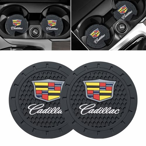XIGRALUCK Car Cup Holder Coaster for, Recessed Silicone Cup Holder Coaster Interior Accessories 2.75in 2Pieces Black - Image 1
