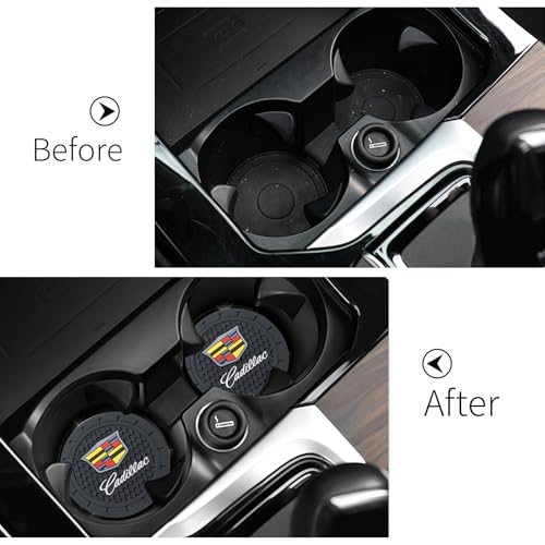 XIGRALUCK Car Cup Holder Coaster for, Recessed Silicone Cup Holder Coaster Interior Accessories 2.75in 2Pieces Black - Image 4