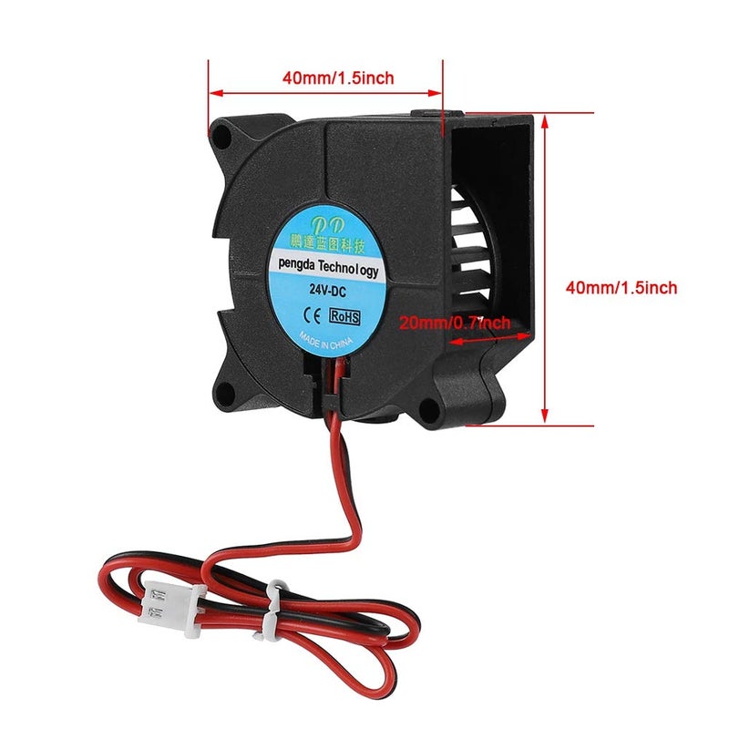 ZERONE Cooling Fan for 3D Printer, 4020 DC 40 x 40 x 20mm Turbo Fan Blower Cooling Fan for 3D Printer Accessories(24V) - Image 5