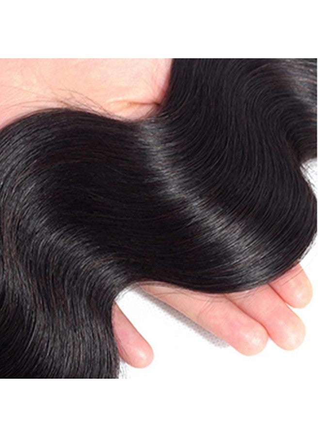 فانلوف حزم شعر طبيعي مموجة من 16 إلى 18 بوصة، حزم شعر خام برازيلي غير معالج بنسبة 100%، 3 حزم من شعر مزدوج اللون أسود طبيعي - Image 2