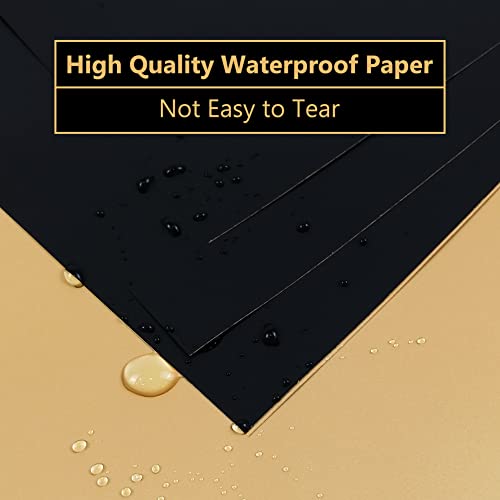 YEXEXINM 40pcs Double Sided Gold Black Flower Wrapping Paper, 22.8X22.8 Inch Waterproof Floral Wrapping Paper Sheets Florist Bouquet Supplies Packaging Paper for Wedding Engagement DIY Crafts Gift - Image 3