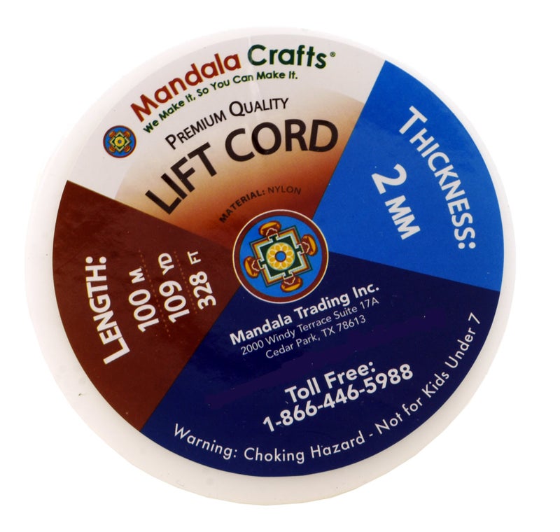 Mandala Crafts 2mm Tan Blind Strings Lift Shade Cord - 109 Yards Braided Nylon Cord for Roman Shades, Curtain String, and Blinds Repair or Replacement - Image 3