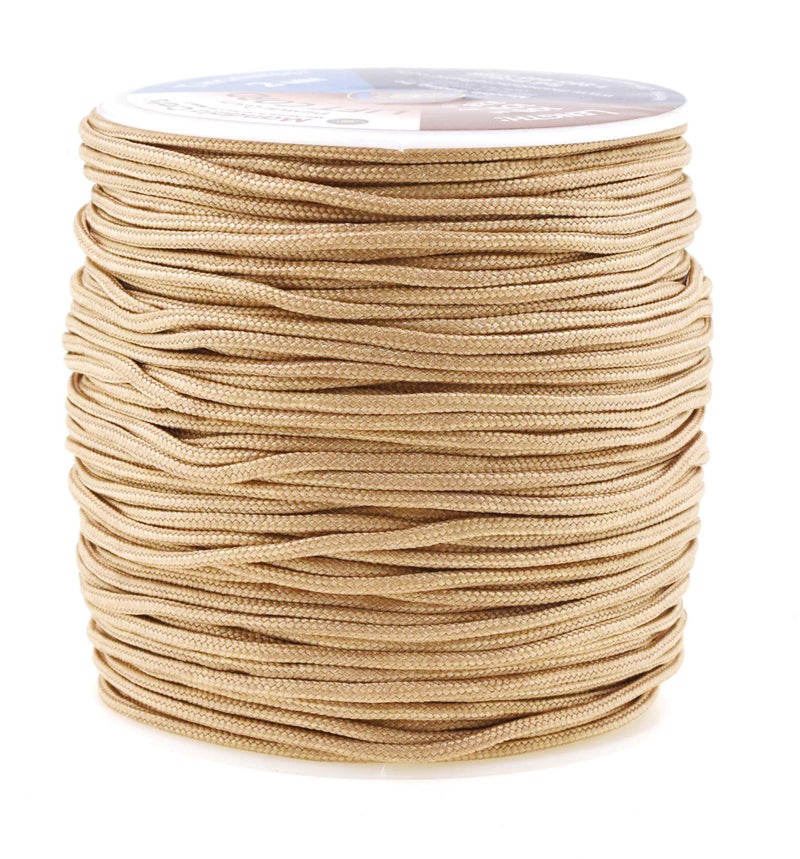Mandala Crafts 2mm Tan Blind Strings Lift Shade Cord - 109 Yards Braided Nylon Cord for Roman Shades, Curtain String, and Blinds Repair or Replacement - Image 1