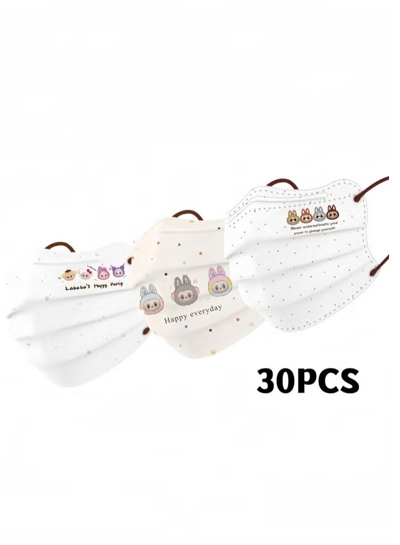 30pcs Butterfly Mask Protective 3D Disposable Dust Mask Individually Packaged (Adult Large) Cute Cartoon - Image 1