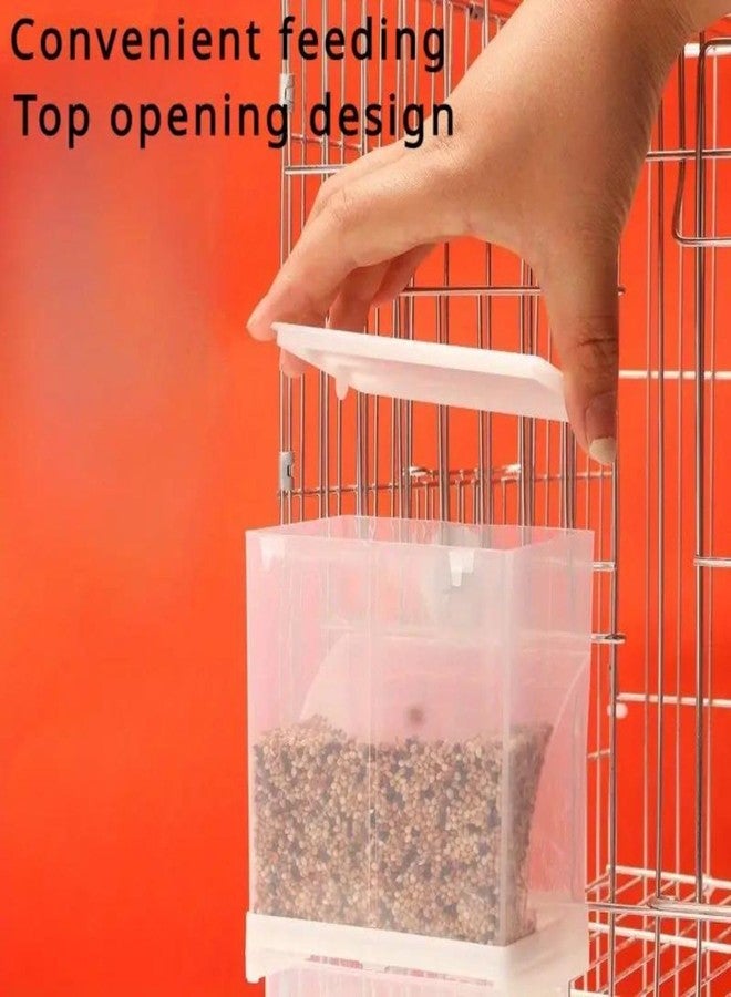 VAYINATO Petzlifeworld Anti Spill White Cage Fitting Plastic Feeder for Birds 500Ml, Medium - Image 4