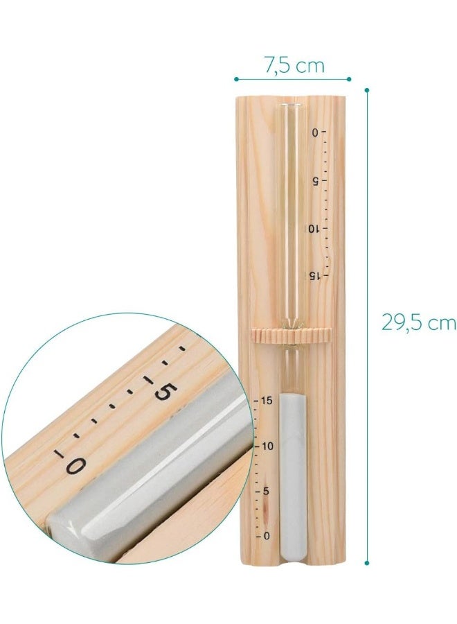 Navaris Sauna Hourglass Sand Timer - Classic Wall-Mounted Sand Hour Glass For Saunas - Pine Wood, Sand And Heat-Resistant Glass - 29.5 X 7.5 X 4 Cm  - Image 4