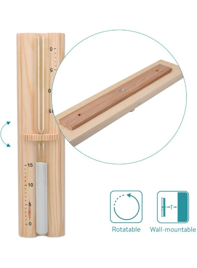 Navaris Sauna Hourglass Sand Timer - Classic Wall-Mounted Sand Hour Glass For Saunas - Pine Wood, Sand And Heat-Resistant Glass - 29.5 X 7.5 X 4 Cm  - Image 3