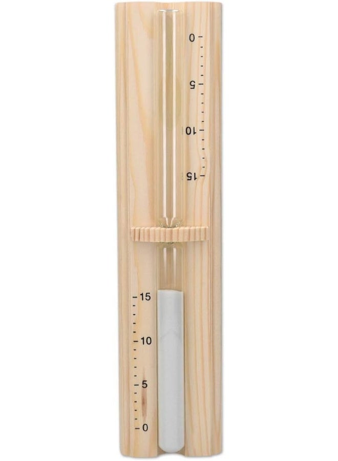 Navaris Sauna Hourglass Sand Timer - Classic Wall-Mounted Sand Hour Glass For Saunas - Pine Wood, Sand And Heat-Resistant Glass - 29.5 X 7.5 X 4 Cm  - Image 2
